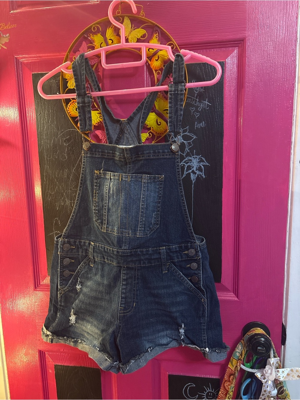 Jordache Dark Blue Denim Shortall Overalls